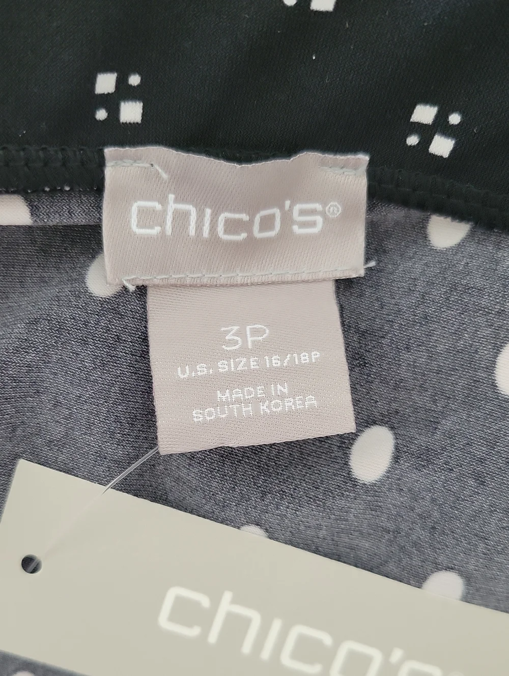 NWT Chico's Black White Dot Mix Short Asymmetrical Skirt Size XLP